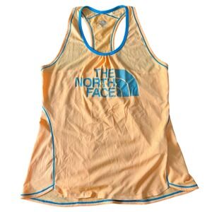 The North Face Flight Series Womens Orange Blue Mesh Racerback Running Tank M